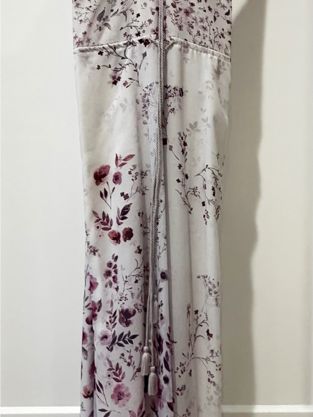 Floral Maxi Skirt in Cream with Mauve Print